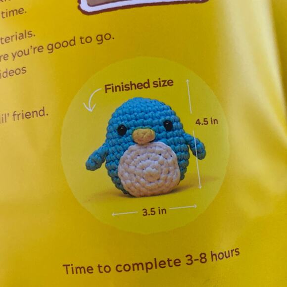 The Woobles Crochet Kit Pierre The Penguin NIB Beginners STEAM Fine Motor Craft - Picture 3 of 3